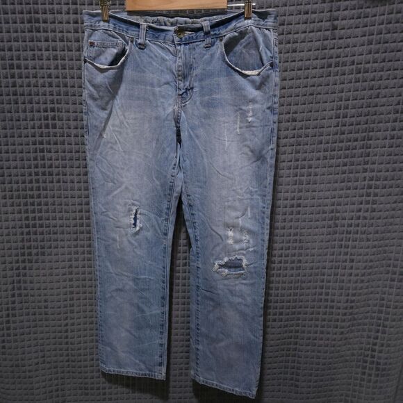 Converse Distressed Light Wash Jeans 36x30 VTG Y2K 90s Low Rise Workwear Grunge - Picture 1 of 16